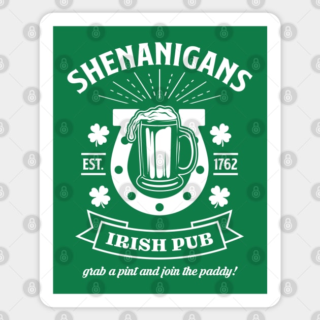 Shenanigans Irish Pub - Funny St. Patrick's Day Sticker by TwistedCharm